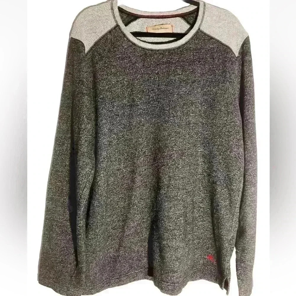 Men's TOMMY BAHAMA Gray Lightweight Fleece Pullover Crewneck Sweatshirt Size XL - Picture 2 of 6